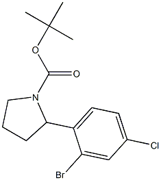 tert-butyl 2-(2-bromo-4-chlorophenyl)pyrrolidine-1-carboxylate Structural