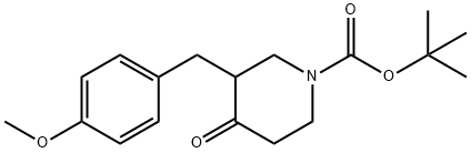 tert-butyl 3-(4-methoxybenzyl)-4-oxopiperidine-1-carboxylate Structural