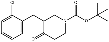 tert-butyl 3-(2-chlorobenzyl)-4-oxopiperidine-1-carboxylate Structural