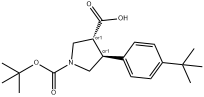 (3S,4R)-1-(tert-butoxycarbonyl)-4-(4-tert-butylphenyl)pyrrolidine-3-carboxylic acid Structural