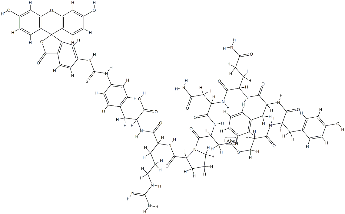 vasotocin, 1-(beta-mercaptopropionic acid)-8-Arg-9-(4-aminofluoresceinyl-Phe)- Structural