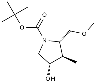 tert-butyl (2S,3R,4S)-4-hydroxy-2-(MethoxyMethyl)-3-Methylpyrrol Structural
