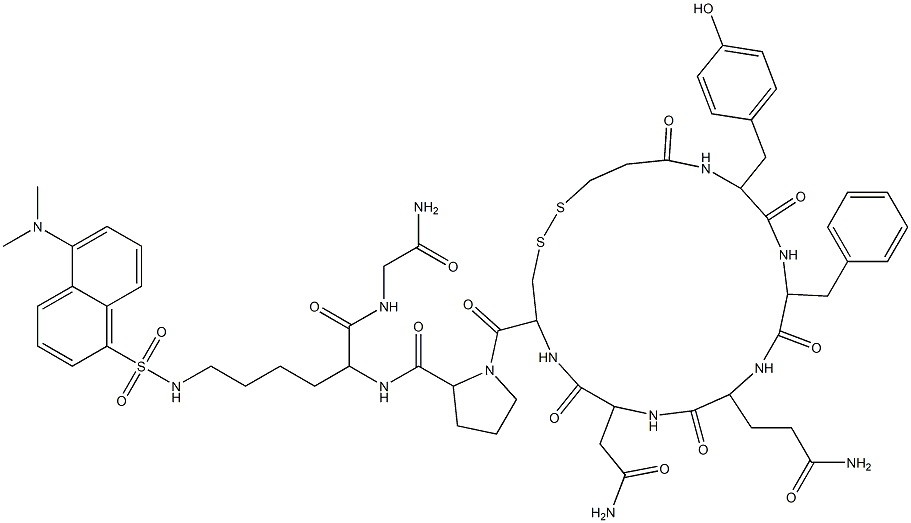 vasopressin, (1-(2-mercapto)propionic acid)-N(6)-5-dimethylaminonaphthalene-1-sulfonyl-8-Lys- Structural