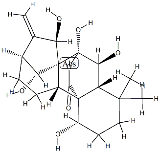 Kaur-16-en-20-oic acid,1,6,7,7,14,15-hexahydroxy-, 20,7-lactone, (1a,6b,7a,14R,15b)- (9CI) Structural