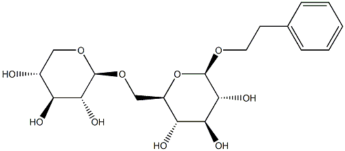phenethyl alcohol xylopyranosyl-(1-6)-glucopyranoside Structural