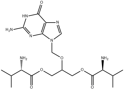 Bis(L-Valine) Ester Ganciclovir TFA Salt Structural