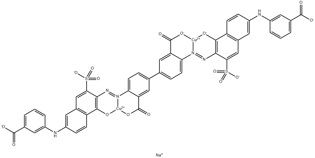 tetrasodium [mu-[4,4'-bis[[6-(3-carboxyanilino)-1-hydroxy-3-sulpho-2-naphthyl]azo][1,1'-biphenyl]-3,3'-dicarboxylato(8-)]]dicuprate(4-)