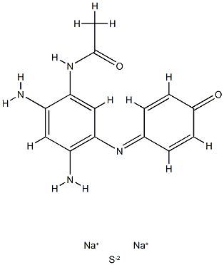 Acetamide, N-[2,4-diamino-5-[(4-oxo-2,5-cyclohexadien-1-ylidene)amino]phenyl]-, reaction products with sodium sulfide (Na2(Sx)), oxidized 