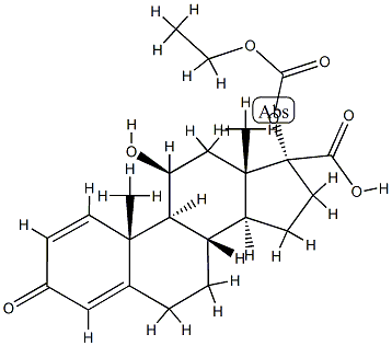 Androsta-1,4-diene-17-carboxylic acid, 17-[(ethoxycarbonyl)oxy]-11-hydroxy-3-oxo-, (11β,17α)- Structural