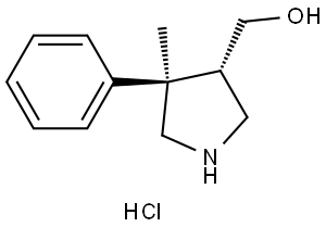 rac-[(3S,4R)-4-methyl-4-phenyl-3-pyrrolidinyl]methanol hydrochloride Structural