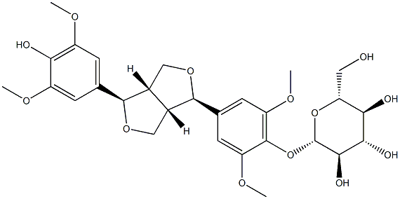 (-)-Syringaresinol-4-O-beta-D-glucopyranoside Structural