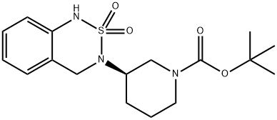 tert-Butyl(3R)-3-[2,2-dioxo-3,4-dihydro-1H-2lambda(6),1,3-benzothiadiazin-3-yl]p Structural