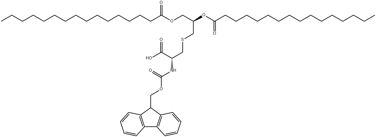 Fmoc-Cys(Pam)2-OH (R) Structural