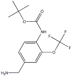 tert-butyl 4-(aminomethyl)-2-(trifluoromethoxy)phenylcarbamate Structural