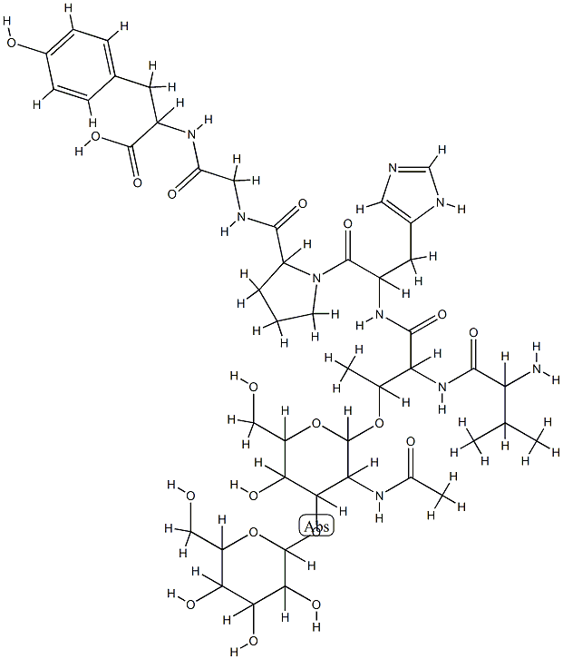 Val(galactosyl-3-galactosyl-N-acetyl)thr-his-pro-gly-tyr Structural
