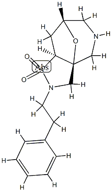 rel-(3aS,7R,8aS)-2-phenethyloctahydro-3a,7-epoxyisothiazolo[4,5-c]azepine 1,1-dioxide Structural