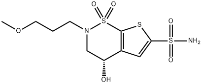 (S)-3,4-Dihydro-4-hydroxy-2-(3-methoxypropyl)-2H-thieno[3,2-e]-1,2-thiazine-6-sulfonamide 1,1-dioxide Structural