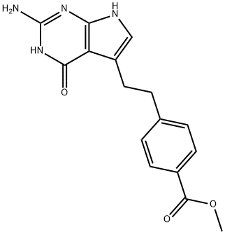 4-[2-(2-Amino-4,7-dihydro-4-oxo-1H-pyrrolo[2,3-d]pyrimidin-5-yl)ethyl]benzoic acid methyl ester Structural