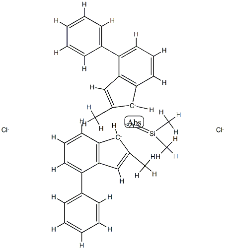 (Dimethylsilylene)bis(2-methyl-4-phenylindenyl)zirconium dichloride Structural