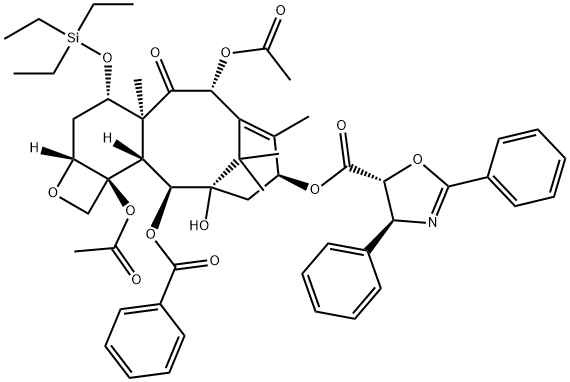 "7-(triMethylsilyl)-13-O-[((4S,5R)-2,4-diphenyl-4,5-dihydro oxazol-5-yl)carbonyl]baccatin Ⅲ Structural