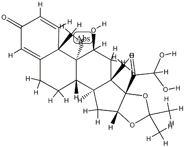 (11β,16α)-9-Fluoro-11,21,21-trihydroxy-16,17-[(1-Methylethylidene)bis(oxy)]
pregna-1,4-diene-3,20-dione Structural