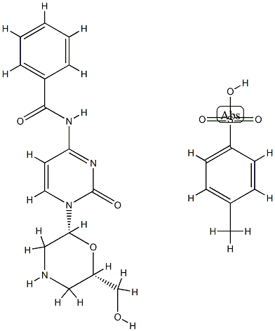 N4-Benzoyl-7'-OH-Morpholino cytosine tosylate salt Structural