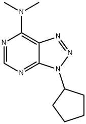 v-Triazolo[4,5-d]pyrimidine,(3H),3-cyclopentyl-7-dimethylamino- Structural