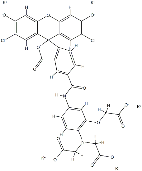 Glycine,N-[2-(carboxymethoxy)-4-[[(2',7'-dichloro-3',6'-dihydroxy-3-oxospiro[isobenzofuran-1(3H),9'-[9H]xanthen]-5-yl)carbonyl]amino]phenyl]-N-(carboxymethyl)-,potassium salt (1:5)