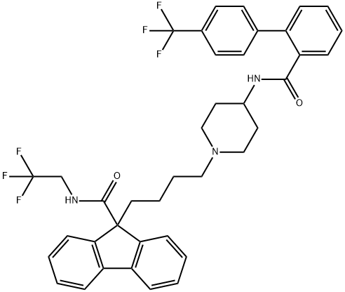 N-(2,2,2-Trifluoroethyl)-9-(4-[4-[4'-(trifluoromethyl)[1,1'-biphenyl]-2-carboxamido]piperidin-1-yl]butyl)-9H-fluorene-9-carboxamide