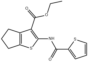 ethyl 2-(thiophene-2-carboxamido)-5,6-dihydro-4H-cyclopenta[b]thiophene-3-carboxylate Structural