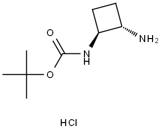 tert-butyl rac-[(1S,2S)-2-aminocyclobutyl]carbamate hydrochloride Structural