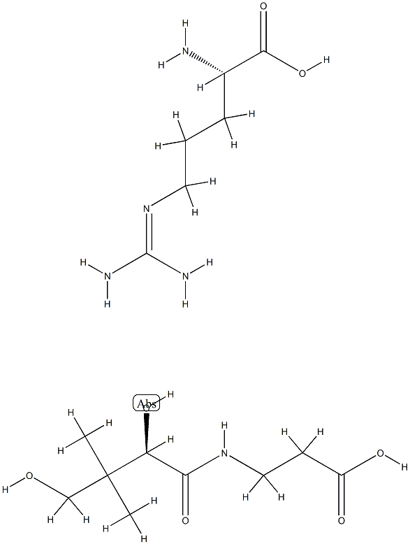 L-arginine, compound with (R)-N-(2,4-dihydroxy-3,3-dimethylbutyryl)-beta-alanine (1:1) Structural