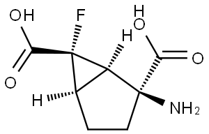 Bicyclo[3.1.0]hexane-2,6-dicarboxylic acid, 2-amino-6-fluoro-, (1R,2S,5R,6S)-rel- (9CI) Structural