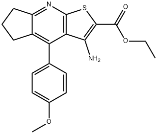 ethyl 3-amino-4-(4-methoxyphenyl)-6,7-dihydro-5H-cyclopenta[b]thieno[3,2-e]pyridine-2-carboxylate Structural