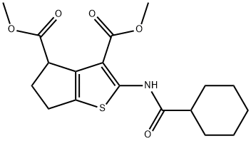 dimethyl 2-(cyclohexanecarboxamido)-5,6-dihydro-4H-cyclopenta[b]thiophene-3,4-dicarboxylate Structural