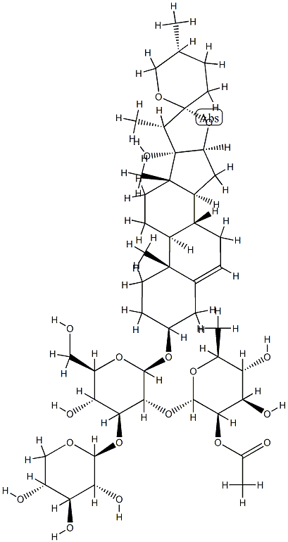 3-O-[α-L-rhaMnopyranosyl-(1-2)-[β-D-xylopyranosyl-(1-3)]-β-D-glucopyranoside Structural