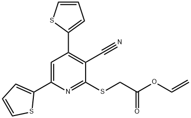 vinyl {[3-cyano-4,6-di(2-thienyl)-2-pyridinyl]sulfanyl}acetate Structural