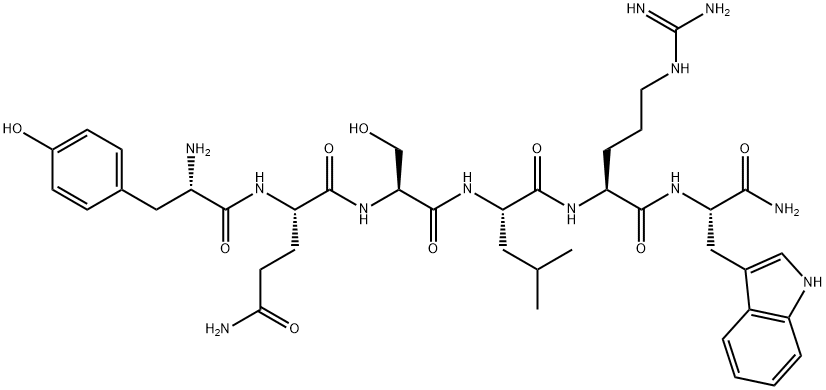 H-Tyr-Gln-Ser-Leu-Arg-Trp-NH2 Structural