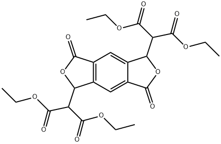 tetraethyl 2,2'-(3,7-dioxo-5,7-dihydro-1H,3H-benzo[1,2-c:4,5-c']difuran-1,5-diyl)dipropanedioate Structural