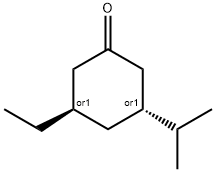 Cyclohexanone, 3-ethyl-5-(1-methylethyl)-, (3R,5R)-rel- (9CI) Structural