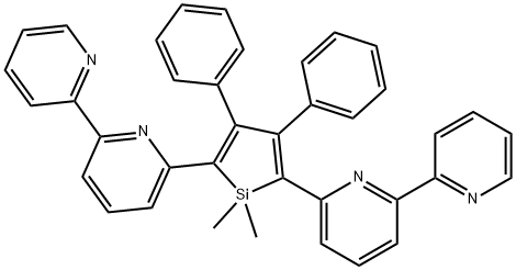 2,5-Bis(2,2'-bipyridin-6-yl)-1,1-dimethyl-3,4-diphenylsilole Structural