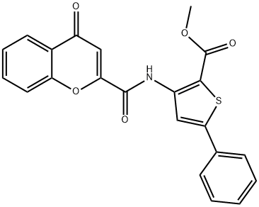 methyl 3-(4-oxo-4H-chromene-2-carboxamido)-5-phenylthiophene-2-carboxylate Structural