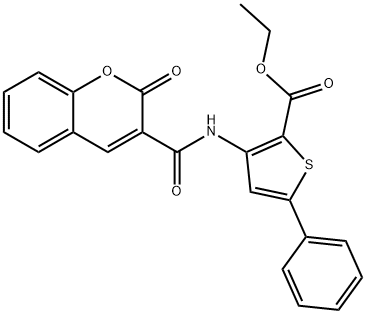 ethyl 3-(2-oxo-2H-chromene-3-carboxamido)-5-phenylthiophene-2-carboxylate Structural