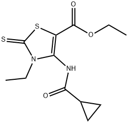 ethyl 4-(cyclopropanecarboxamido)-3-ethyl-2-thioxo-2,3-dihydrothiazole-5-carboxylate Structural