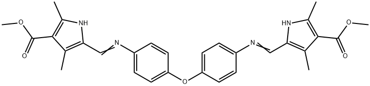 dimethyl 5,5'-((1E,1'E)-((oxybis(4,1-phenylene))bis(azanylylidene))bis(methanylylidene))bis(2,4-dimethyl-1H-pyrrole-3-carboxylate) Structural