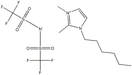 3-Hexyl-1,2-dimethyl-1H-imidazolium salt with 1,1,1-trifluoro-N-[(trifluoromethyl)sulfonyl]methanesulfonamide Structural