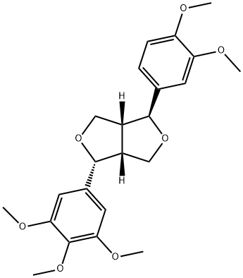 (1S,3aβ,6aβ)-1β-(3,4-Dimethoxyphenyl)-3a,4,6,6a-tetrahydro-4α-(3,4,5-trimethoxyphenyl)-1H,3H-furo[3,4-c]furan Structural