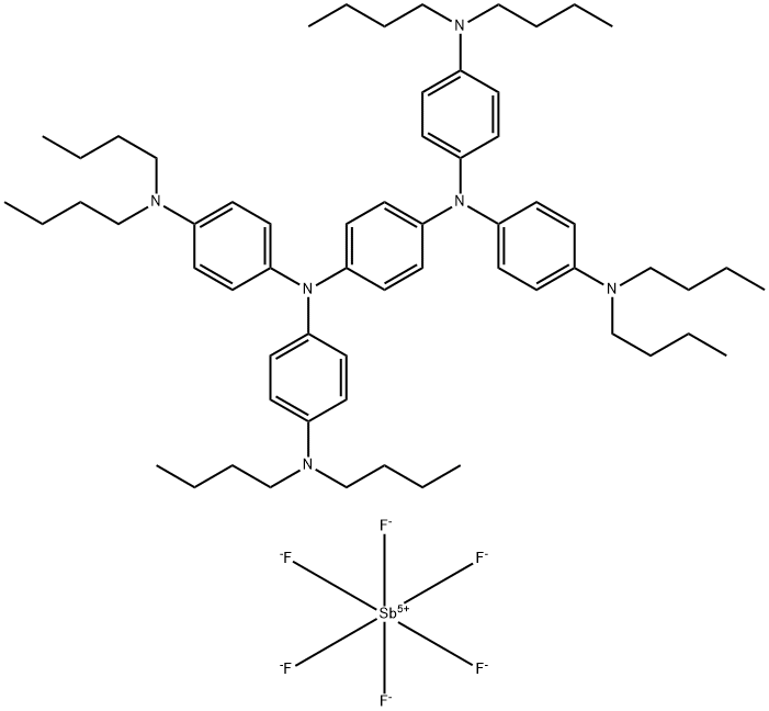 hexafluoroantimonate(1-), salt with N,N,N',N'-tetrakis[4-(dibutylamino)phenyl]benzene-1,4-diamine (1:1)  Structural