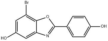 7-Bromo-2-(4-hydroxyphenyl)-1,3-benzoxazol-5-ol Structural