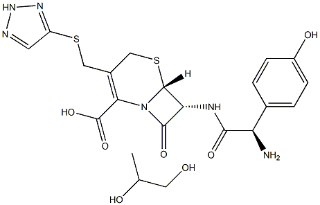 [6R-[6alpha,7beta(R*)]]-7-[[amino(4-hydroxyphenyl)acetyl]amino]-8-oxo-3-[(1H-1,2,3-triazol-4-ylthio)methyl]-5-thia-1-azabicyclo[4.2.0]oct-2-ene-2-carboxylic acid, compound with propane-1,2-diol Structural